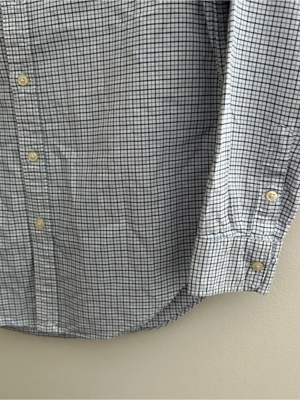 Ralph Lauren Blue Plaid Button Down Shirt Long Sleeve Youth Boys Size L (14-16)